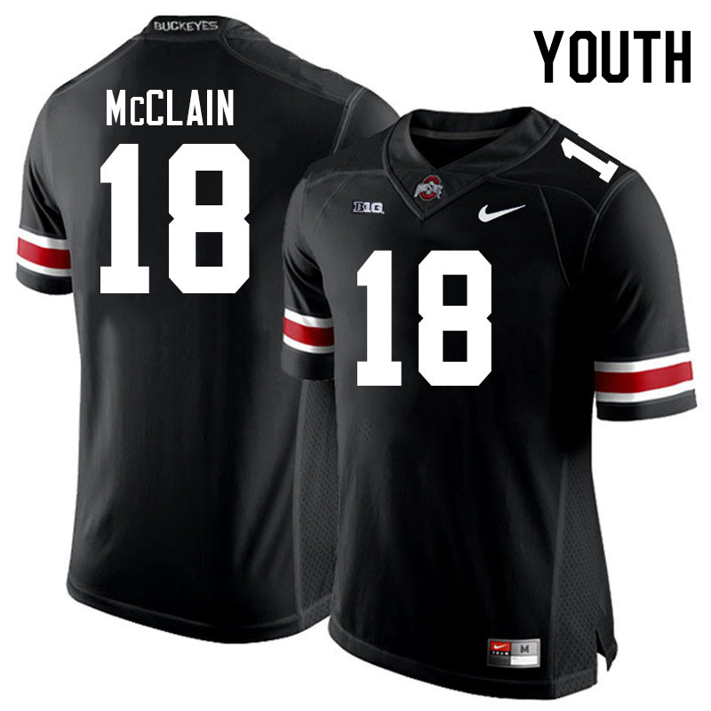 Ohio State Buckeyes Jaylen McClain Youth #18 Authentic Black College Football Jersey 2404UHCE4